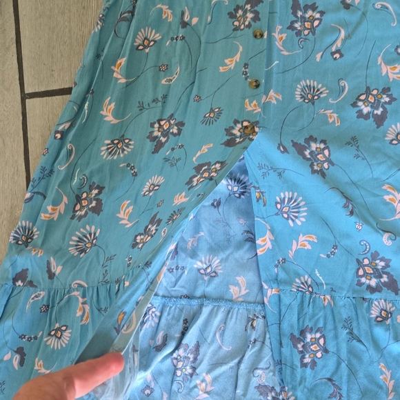 Chic Floral‎ Blue Maxi Dres-8 wd6 - Picture 4 of 7